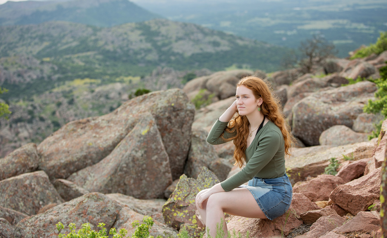 Tulsa Destination Photographer Girl Rocky Mountainside
