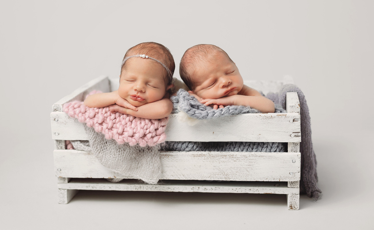 Tulsa Newborn Photographer Girl and Boy Twins