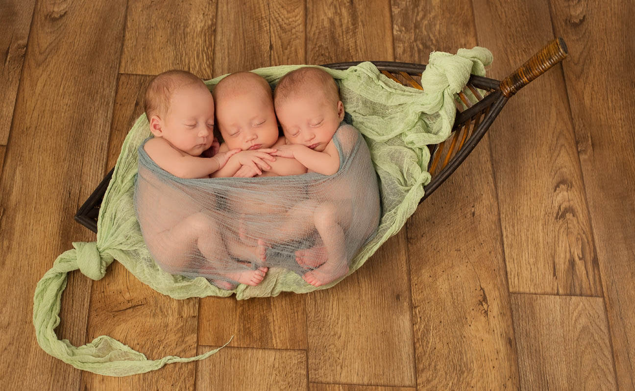 Tulsa Newborn Photography Triplets Photo