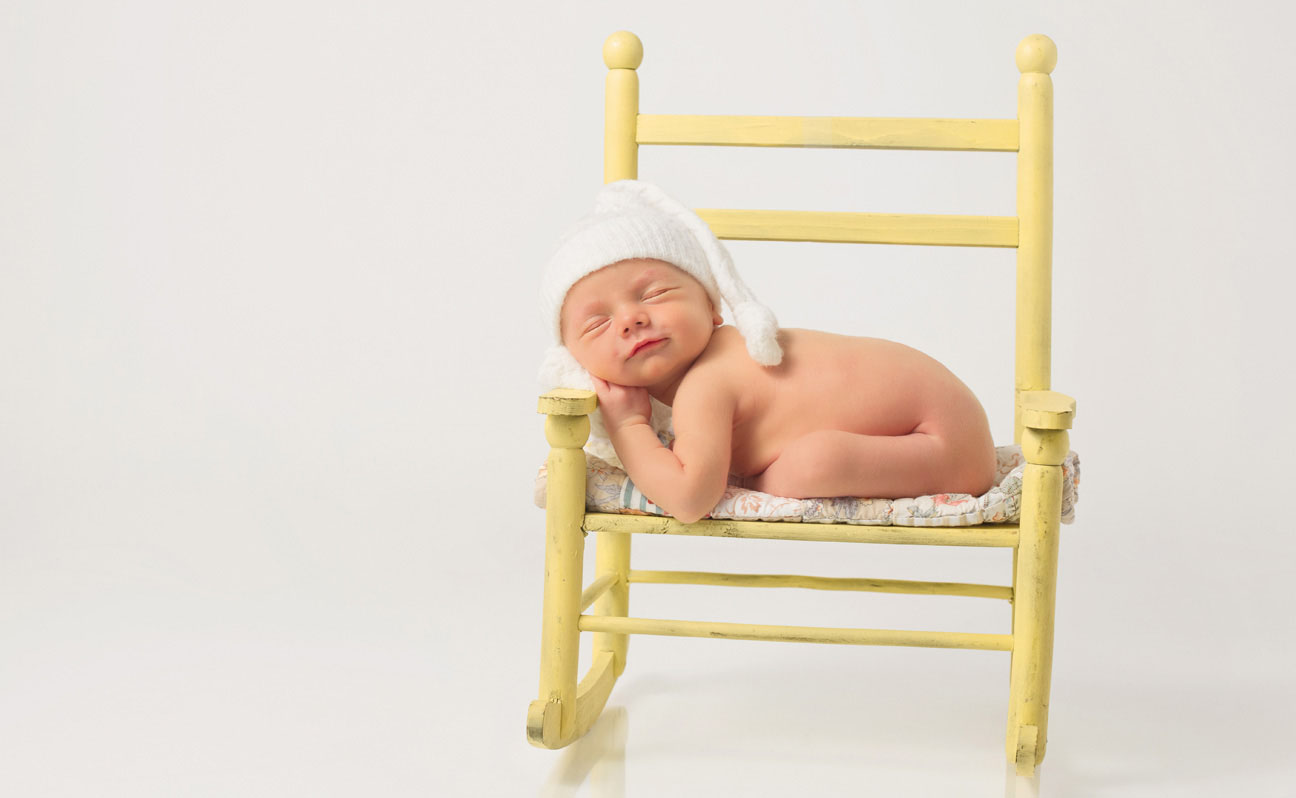 Tulsa Newborn Photography Yellow Chair