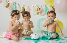 Kit, Tess and Chaisee  One Year Smash Cake Session Tulsa